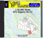 Buy digital map disk YellowMaps Canada Topo Maps: NTS Regions 40+41 from Ontario Maps Store