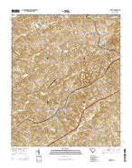 Liberty South Carolina Current topographic map, 1:24000 scale, 7.5 X 7.5 Minute, Year 2014 from South Carolina Map Store