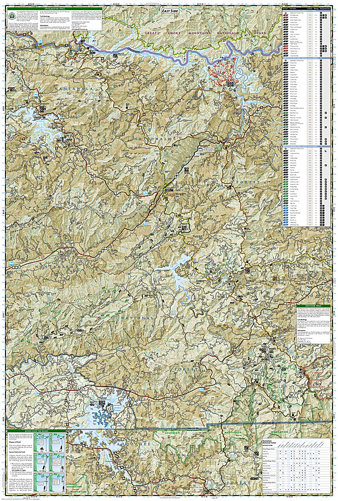 Buy map: Fontana and Hiwasee Lakes and Nantahala National Forest, Map ...