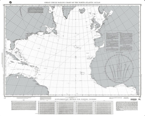Buy map: Great Circle Sailing Chart Of The North Atlantic Ocean ...