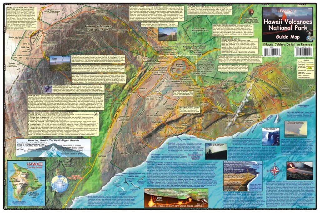 Buy Map Hawaii Map Hawaii Volcanoes Laminated 2009 By Frankos Maps Yellowmaps Map Store 0309