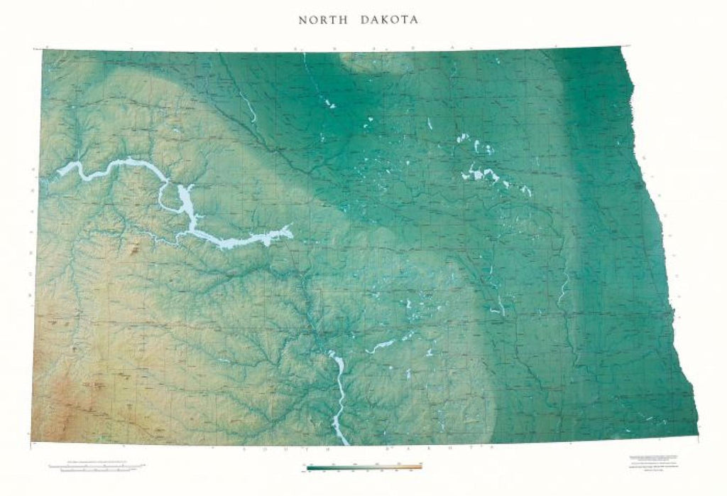 Buy Map North Dakota Physical Wall Map By Raven Maps Yellowmaps Map Store 3571