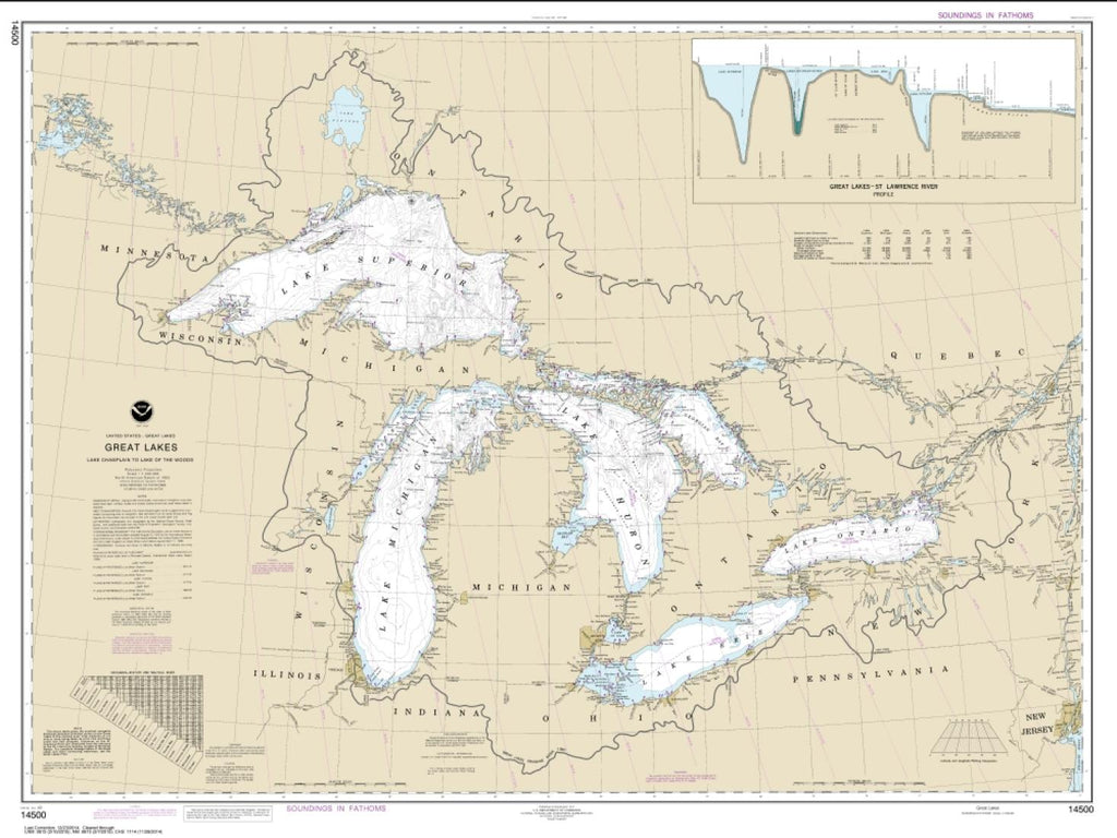 Buy map Great Lakes (1450027) by NOAA YellowMaps Map Store