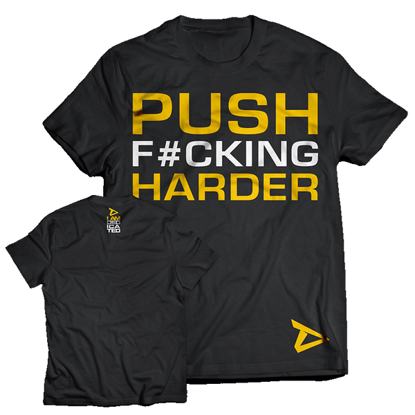 T-shirt 'Push Harder' by Dedicated Nutrition | Muscle-Fit