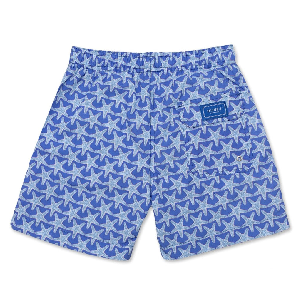 Boys Blue Swim Shorts With 'Starfish' Printed Design – BUNKS | Swimming ...