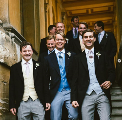 George Spencer-Churchill flanked by his ushers in Morning Suits