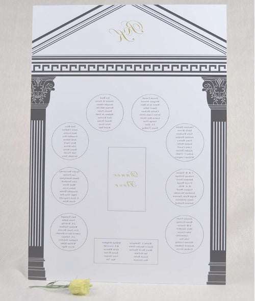 a picture of our Holkham wedding table plan