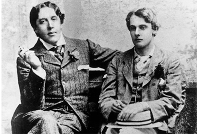 A picture of Oscar with Bosie Douglas to whom he had written so many love letters