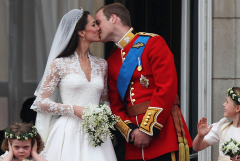 Prince William and Kate Middleton on their wedding day