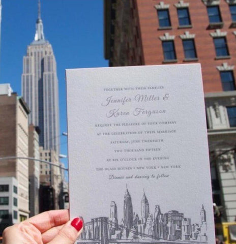 Pemberly Fox's Brooklyn Wedding Invitation for a same sex marriage