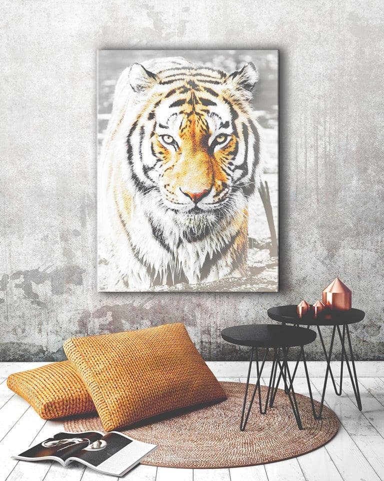 Animal Wall Art: Tiger (Wood Frame Ready To Hang) - Sense Of Art