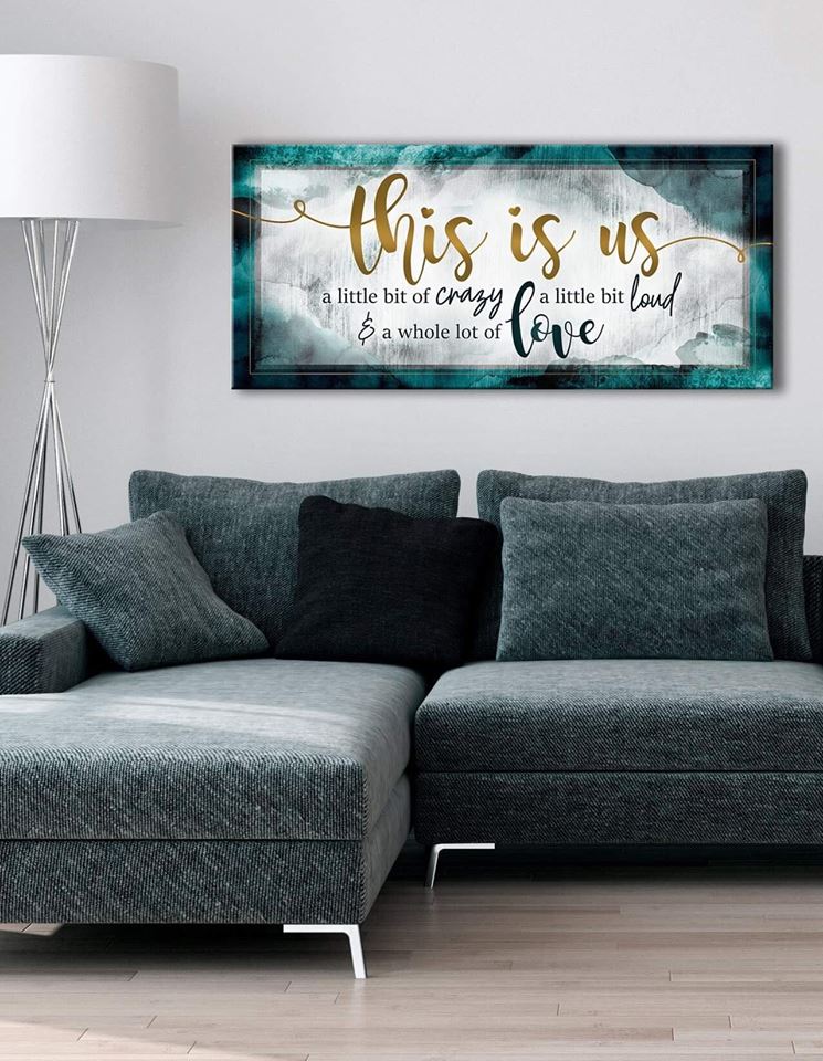 Family Wall Art: This Is Us A Little Bit Of Crazy (Wood Frame Ready To ...