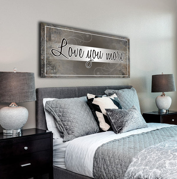 Couples Wall Art: Love You More (Wood Frame Ready To Hang) - Sense Of Art