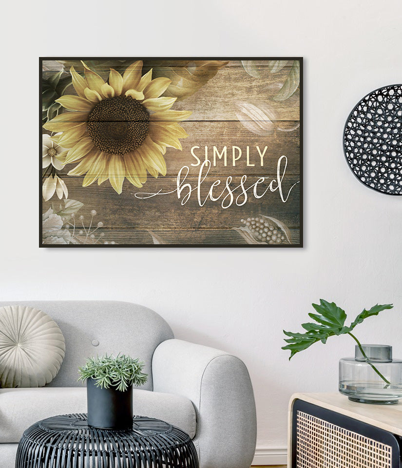 Christian Wall Art Simply Blessed V7 Wood Frame Ready To Hang   B400062 BF SIMPLY BLESSED 1200x 