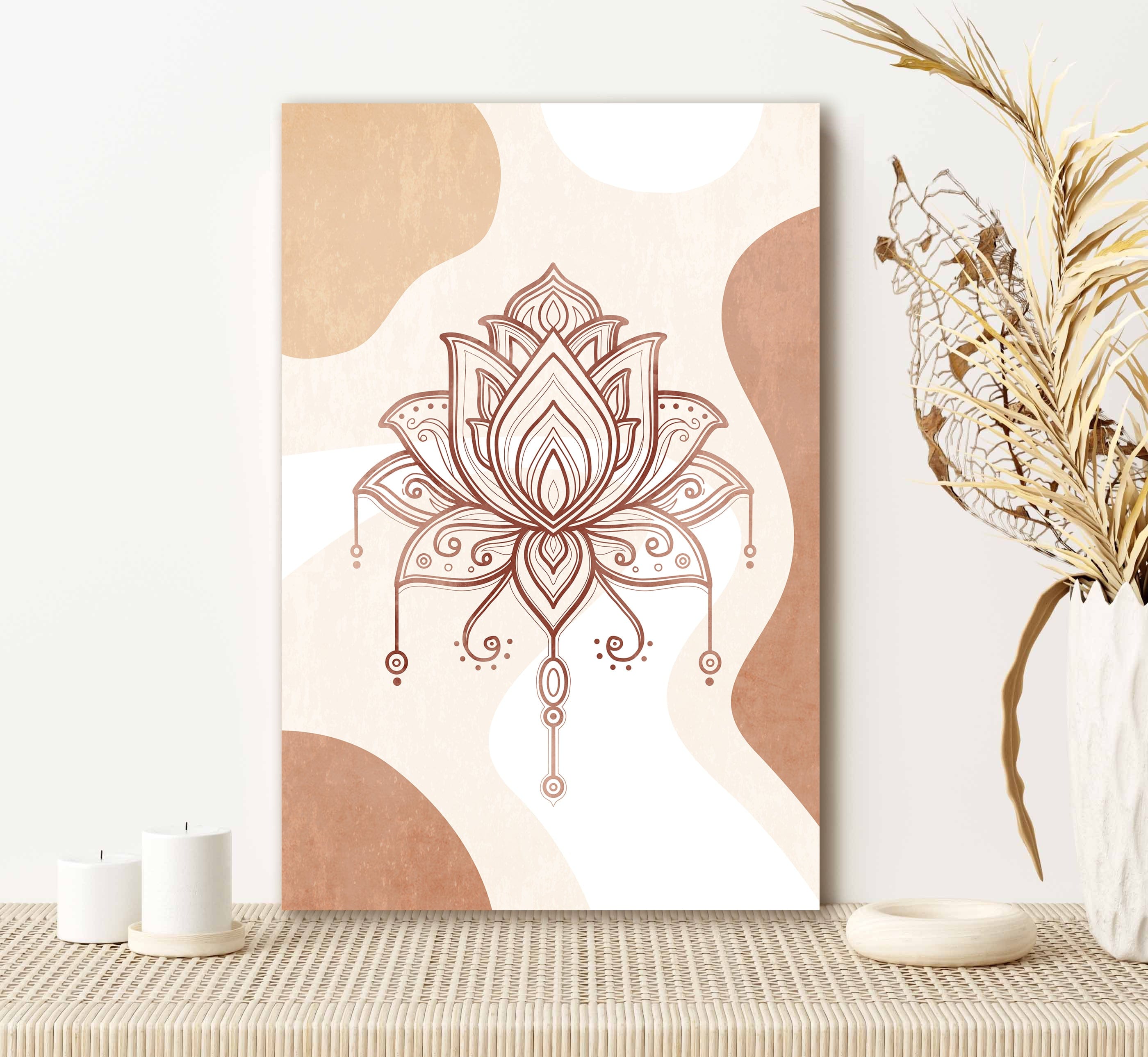 Image of Boho Wall Art: Boho Lotus (Wood Frame Ready To Hang)  i e %%%.W %%m T M.zzza iy m RS T %E:E:E EE.E . i E::zv'f 