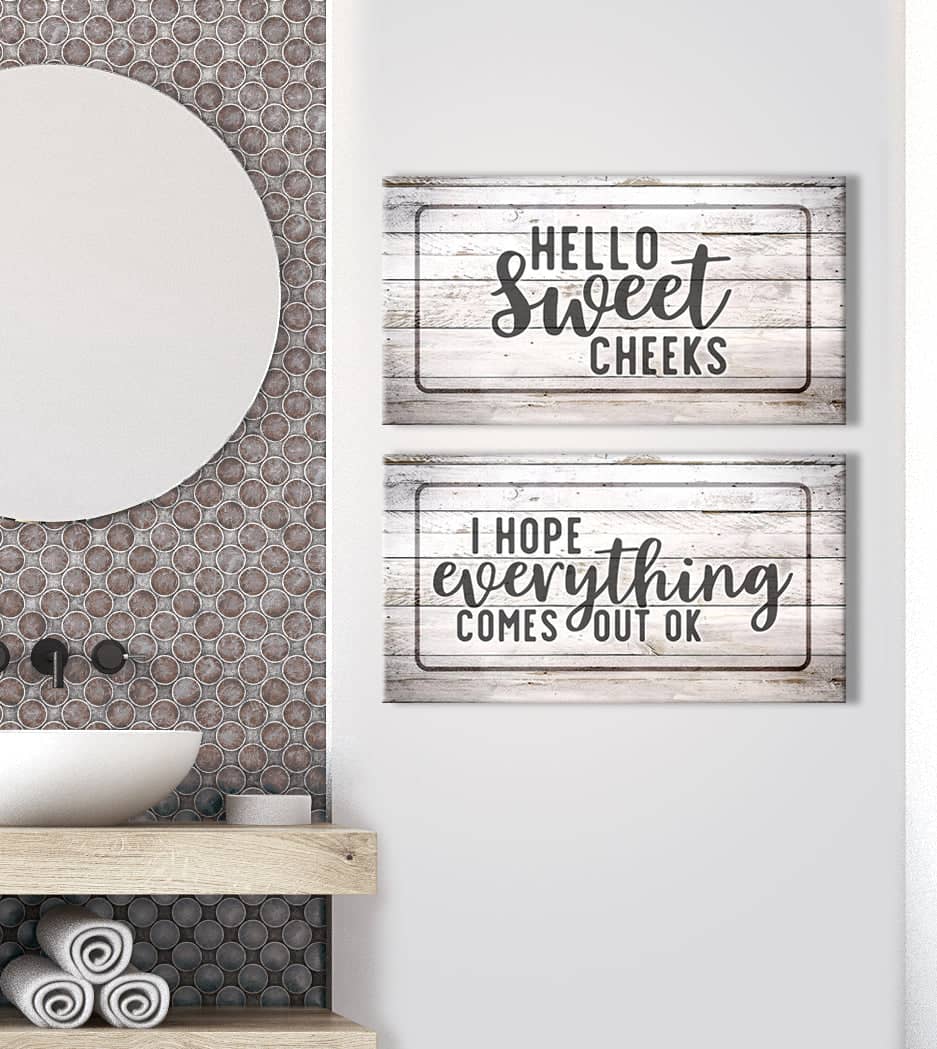 Featured image of post Bathroom Pictures To Hang On Wall - Ready made picture hanging kit (which usually consists of various hooks and cords).
