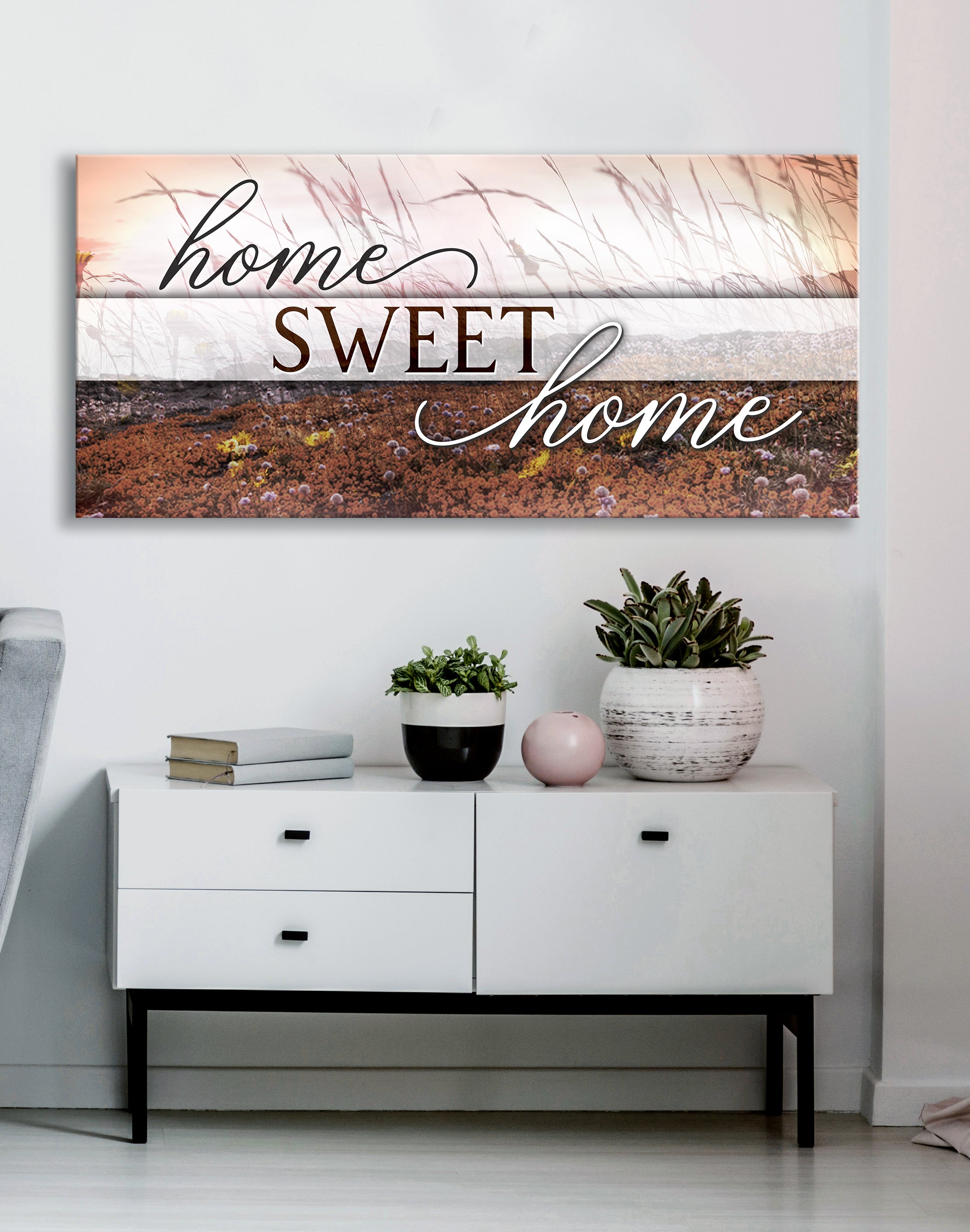 Home Wall Art: Home Sweet Home V16 (Wood Frame Ready To Hang) - Sense