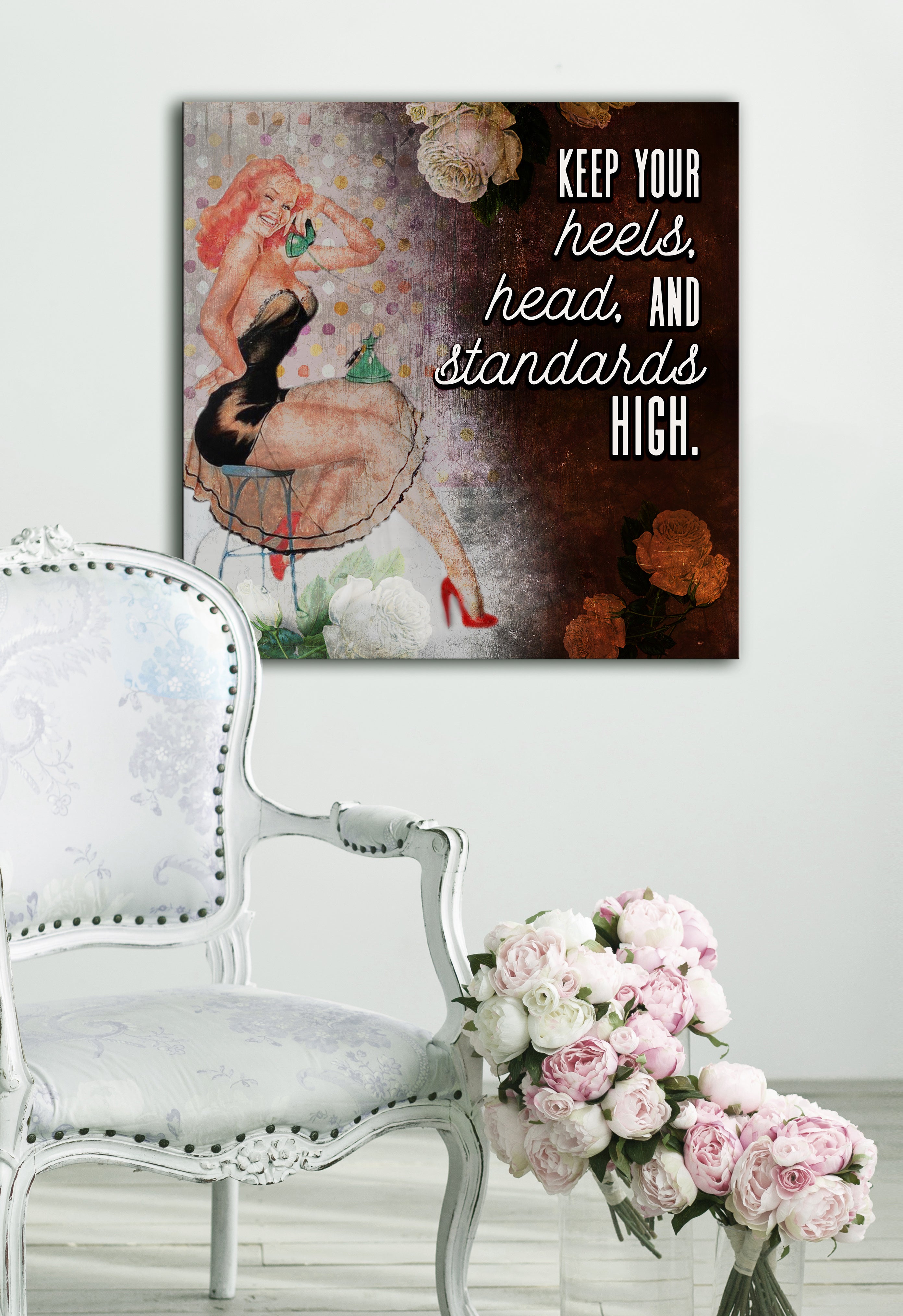 Buy wholesale Coasters, Keep Your Heels Head &Standards High. -Coco Chanel