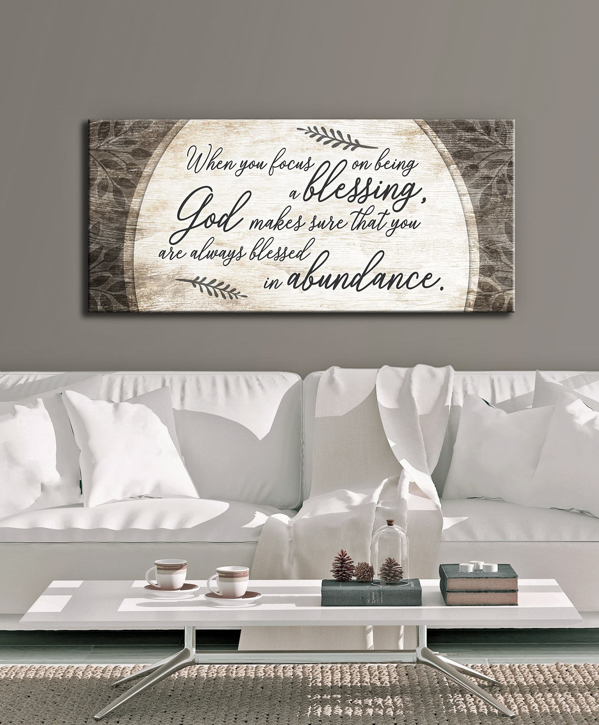 Christian Wall Art: When You Focus On Being A Blessing (Wood Frame Rea