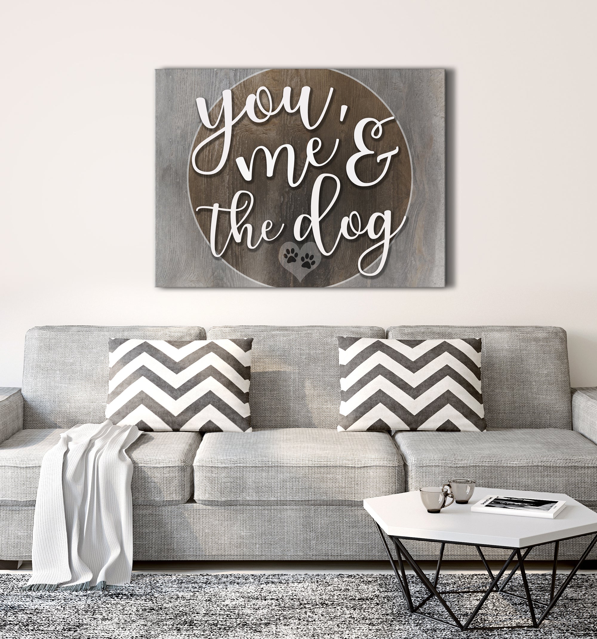 Pet Wall Art You Me And The Dog V3 Wood Frame Ready To Hang