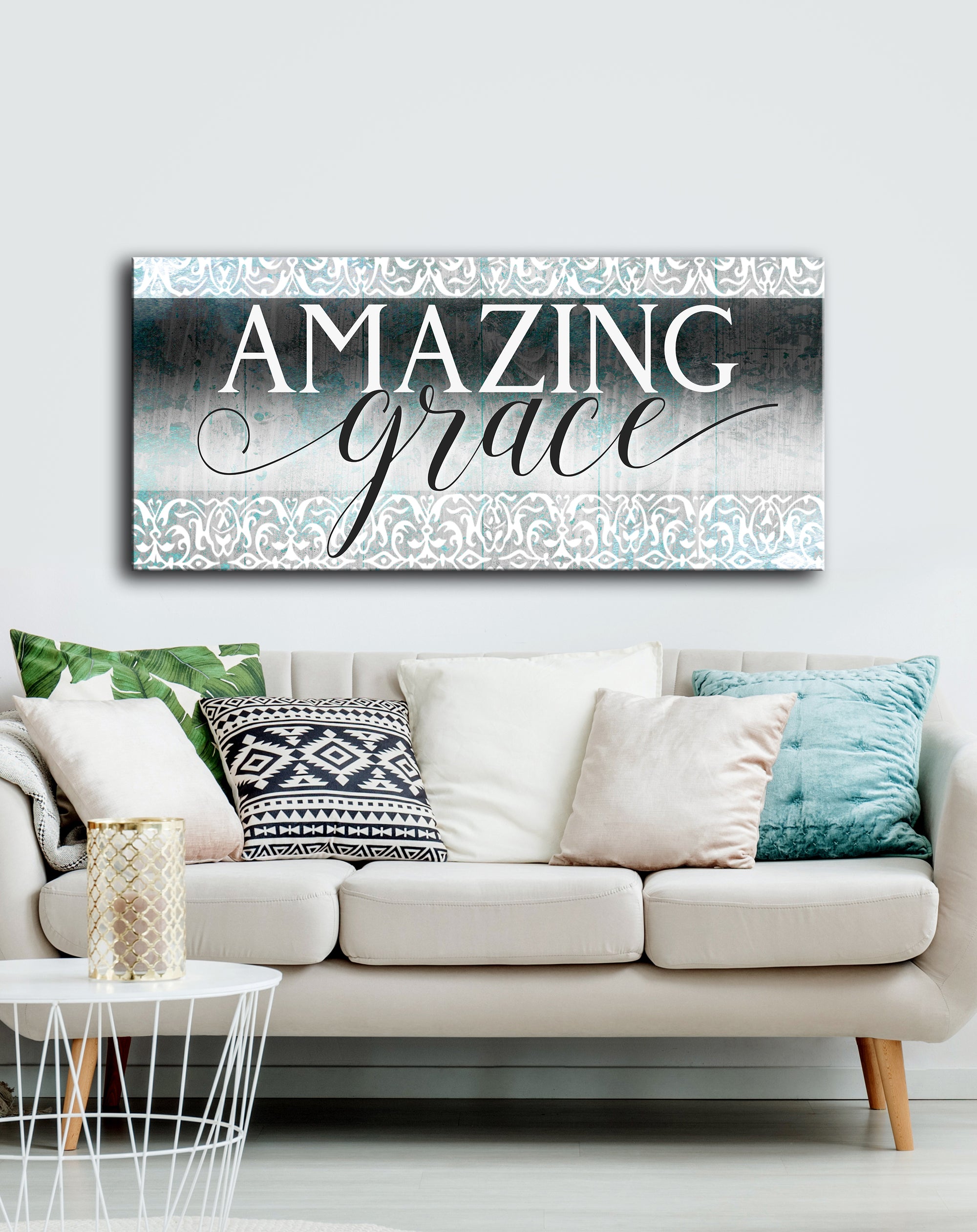 Christian Wall Art: Amazing Grace V5 (Wood Frame Ready To Hang) - Sense ...