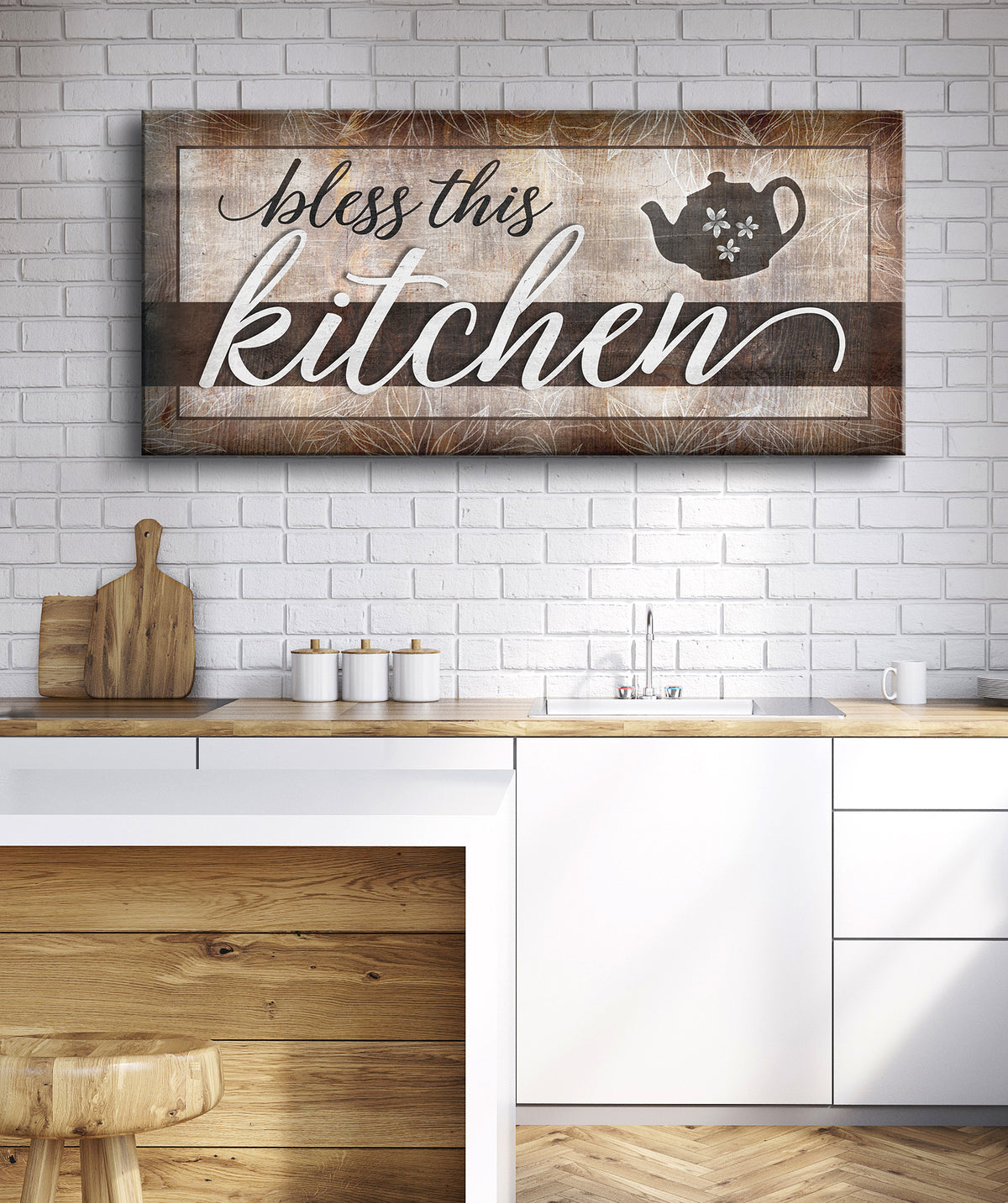 Christian Wall Art: Bless This Kitchen (Wood Frame Ready To Hang ...