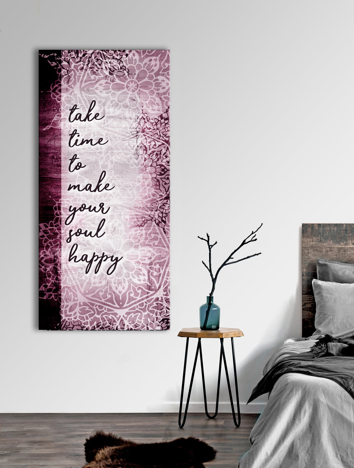 Christian Wall Art: Boho Take Time to Make Your Soul Happy (Wood Frame ...