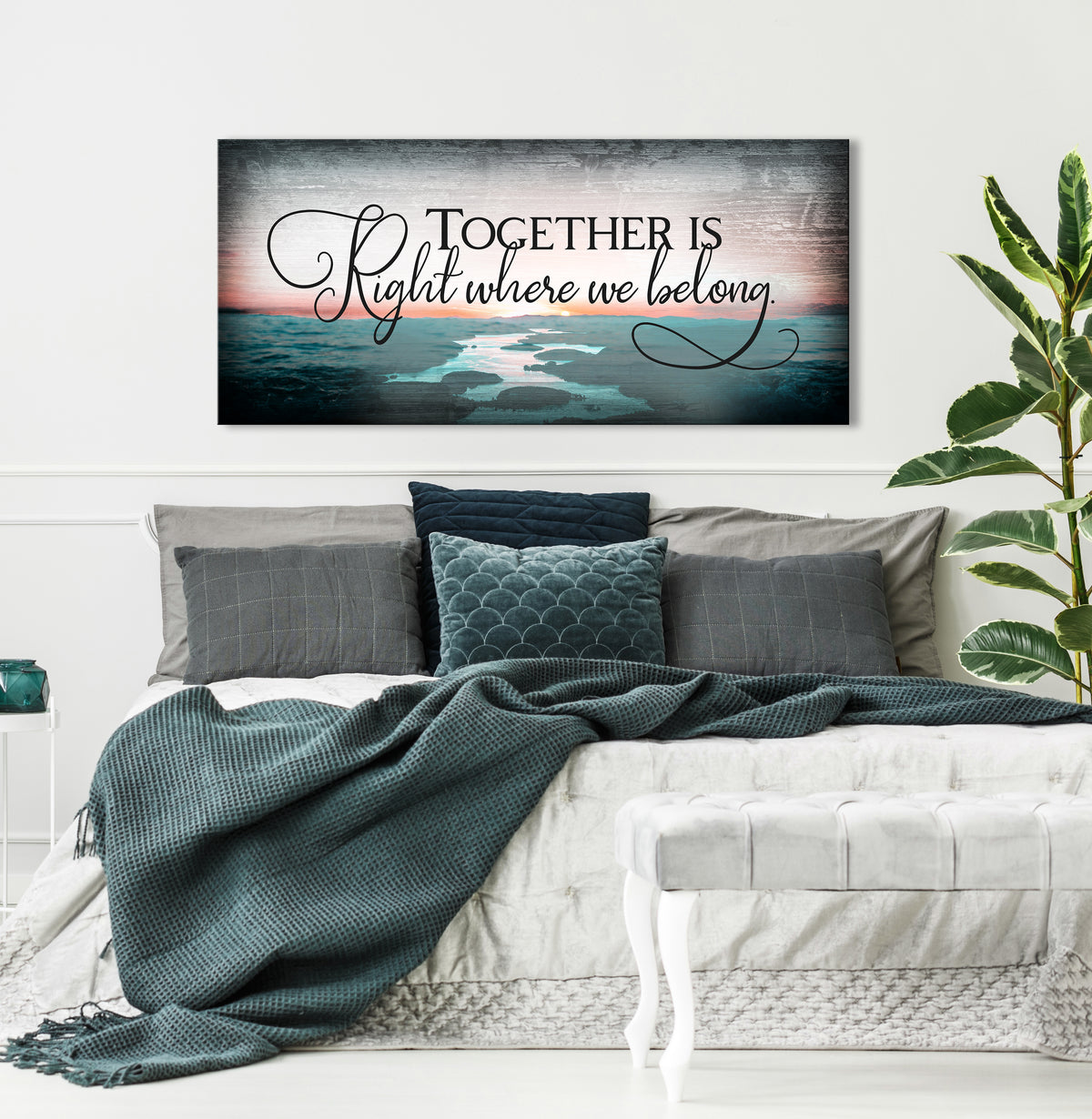  Couples  Wall  Art  Together Is Right Where We Belong Wood 