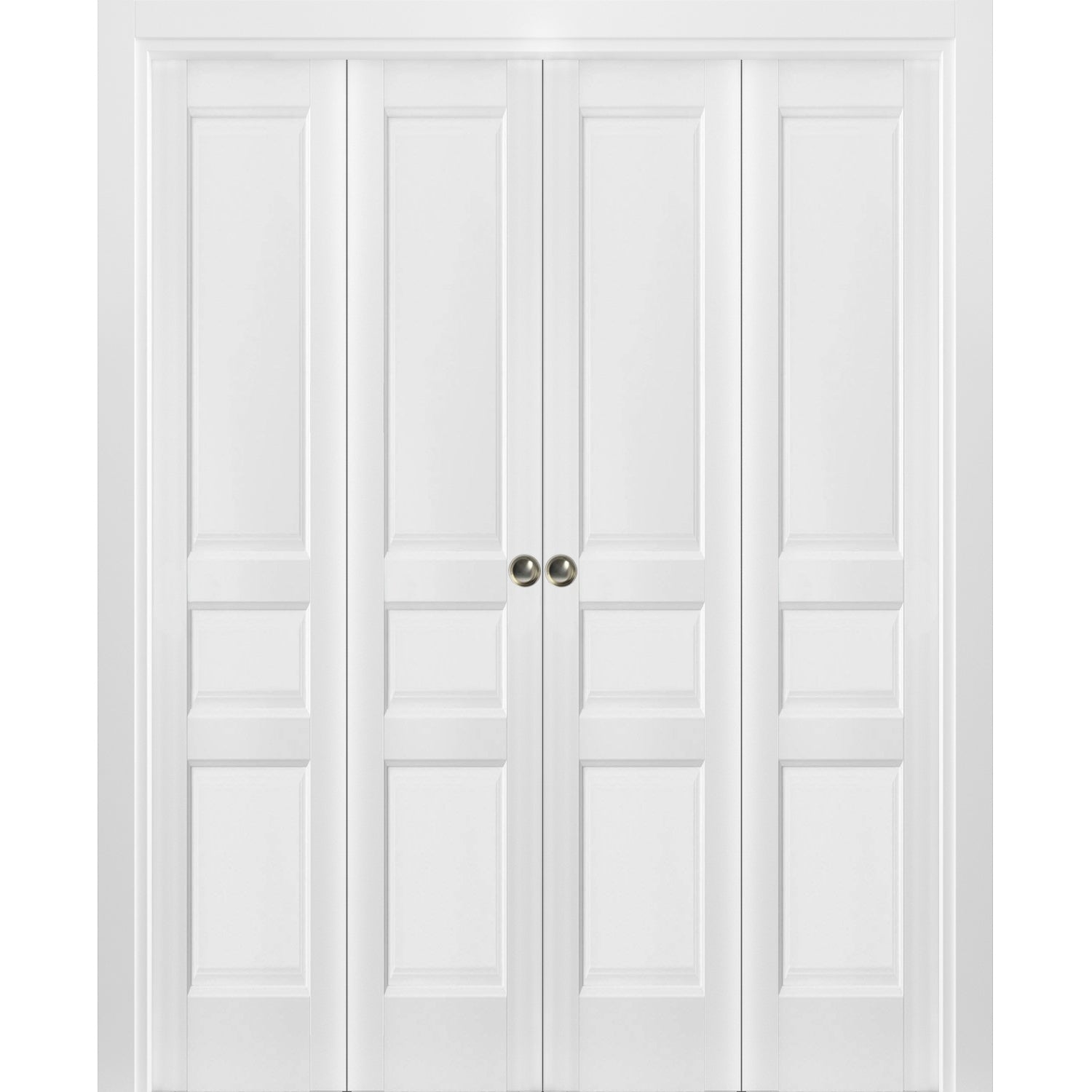 Pantry Kitchen 3-Panels Door with Hardware | Lucia 31 White Silk ...