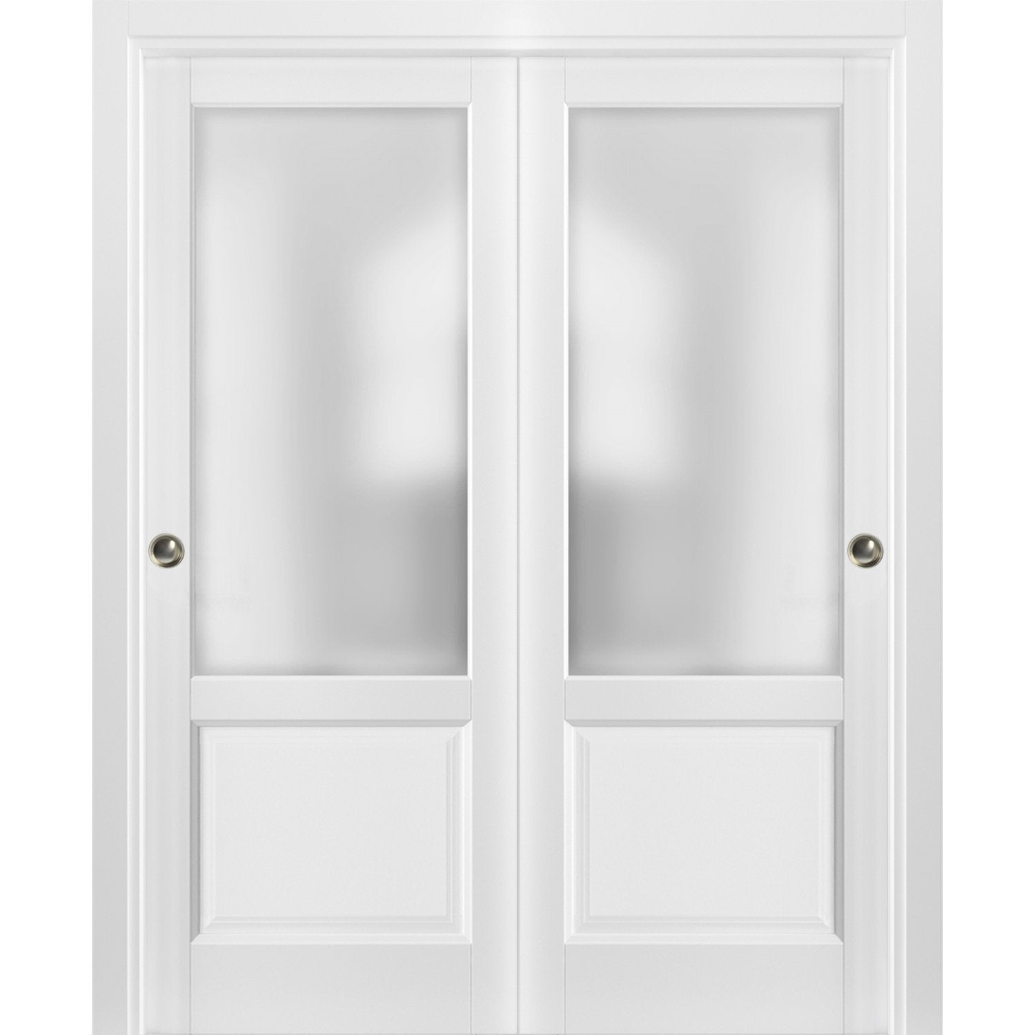 Sliding Closet Bypass Doors With Hardware Lucia 22 White