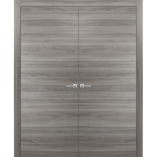 Planum 0010 Interior Modern Closet Solid Pre Hung Double Doors Ginger Ash