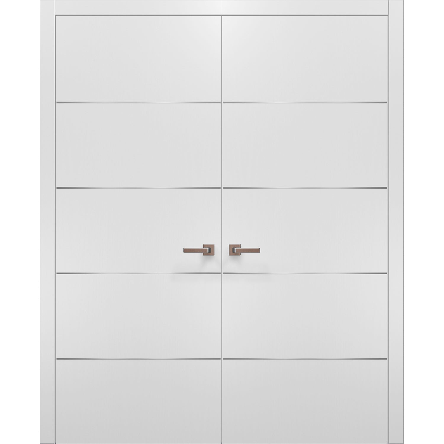 Planum 0020 Interior Double Pre Hung Closet Doors White Silk