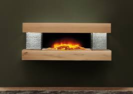 Vegas Petite American Oak Wall Mount Electric Fireplace The