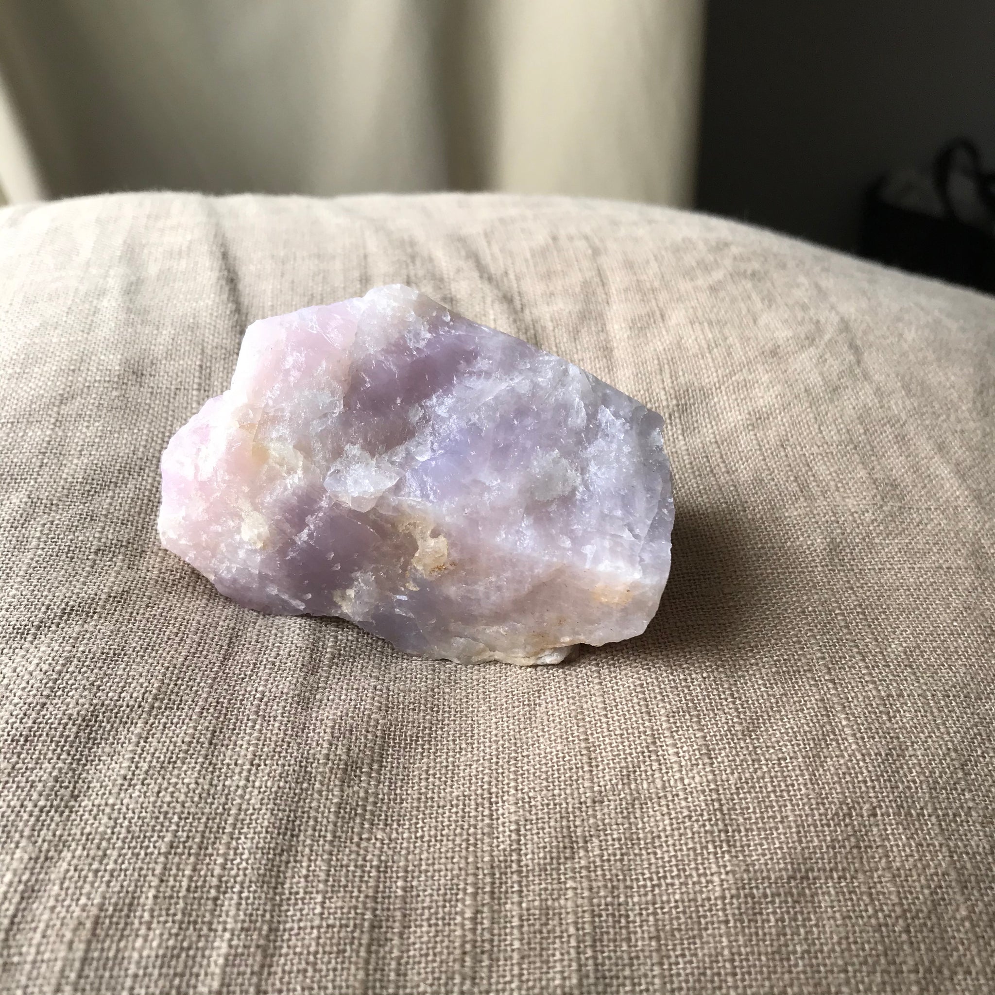 raw lavender rose quartz