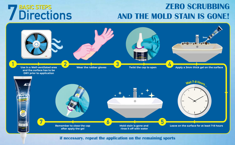 7 basic directions of skylarlife mold and mildew stain cleaner