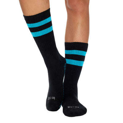 Crew Be Grip Socks (Black/White) | Sticky Be Socks