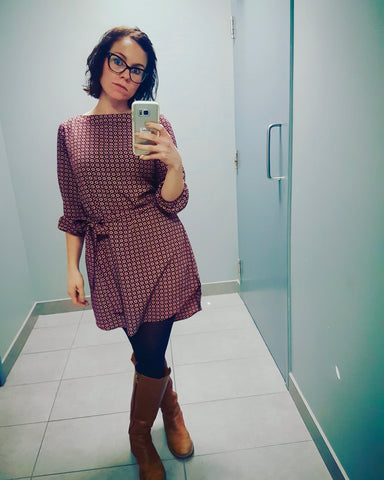 bathroom selfie red dress