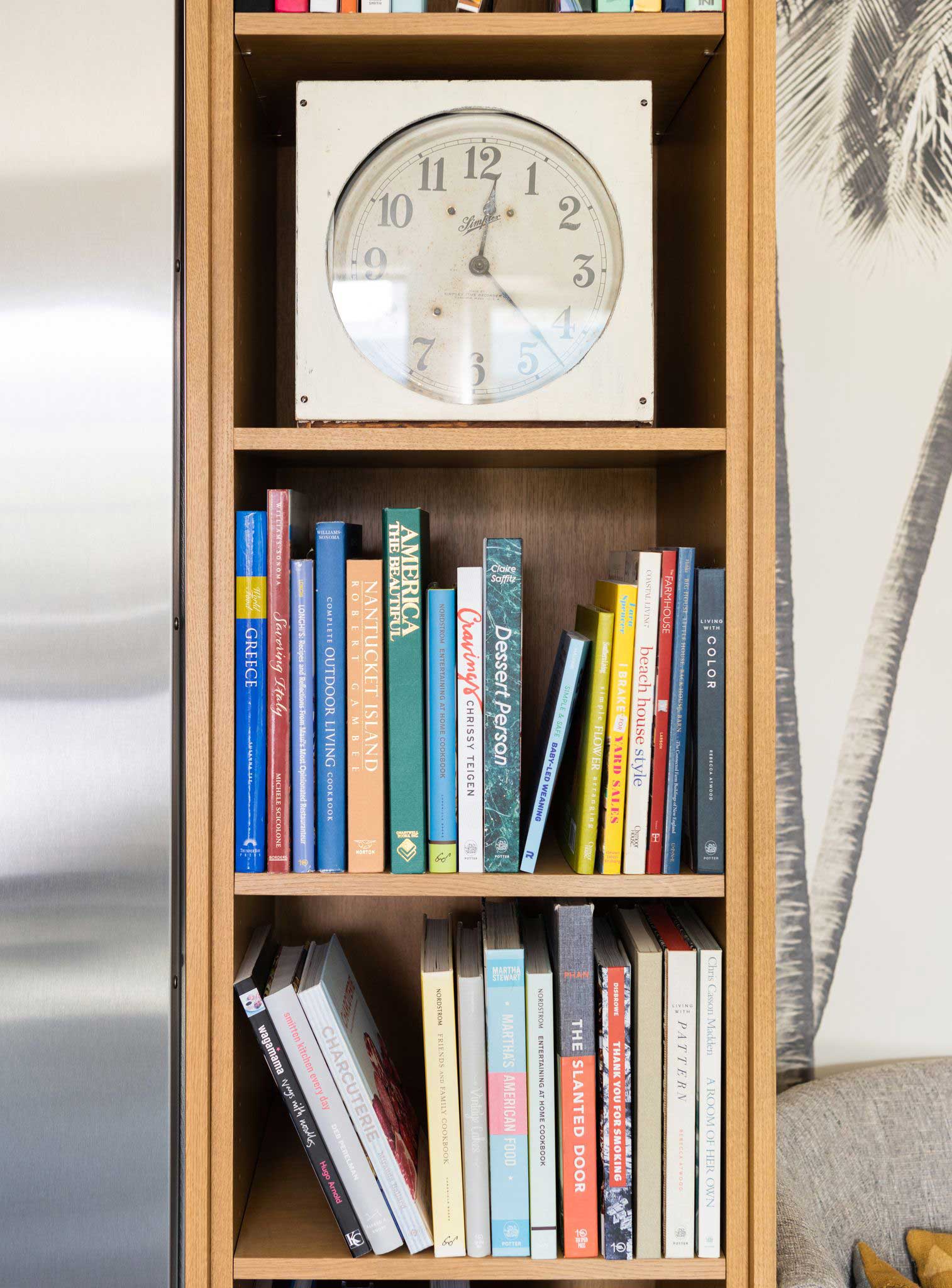 Shelves and clock