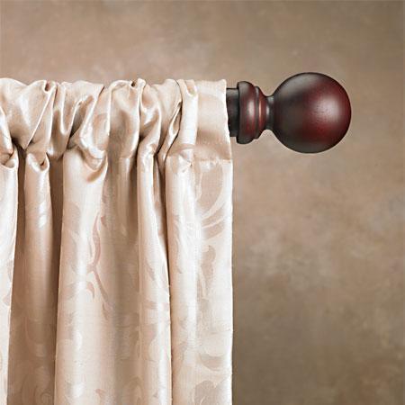 2 curtain rods wood