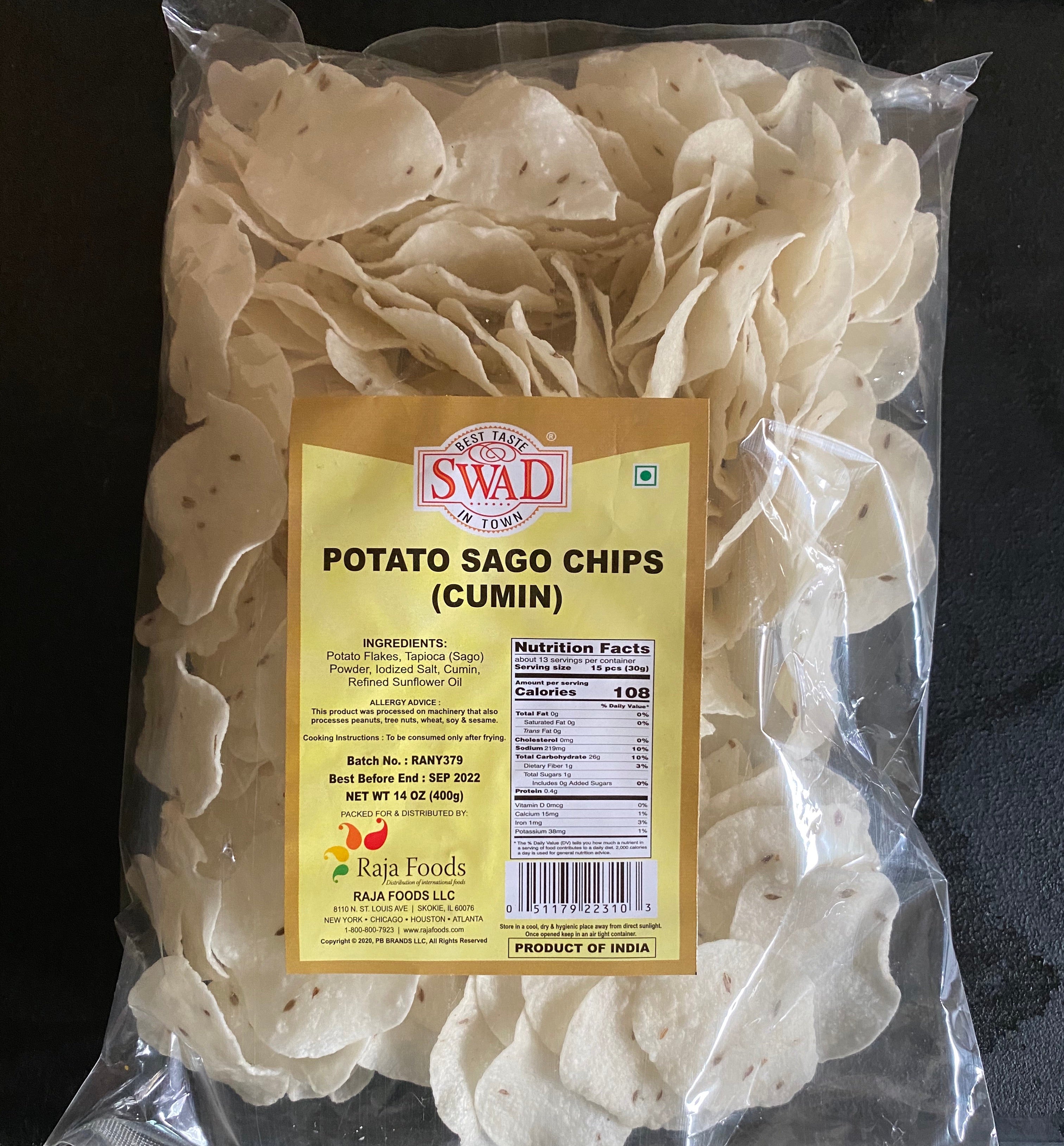 Dekking terugtrekken hospita Swad Potato Sago Chips 14 OZ (400 Grams) - Grocerybox - Getgrocerybox.com