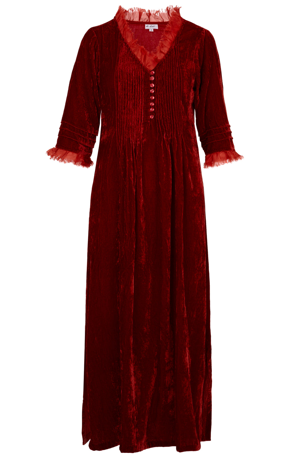 Silk Velvet Annabel Dress in Red – At Last Shop