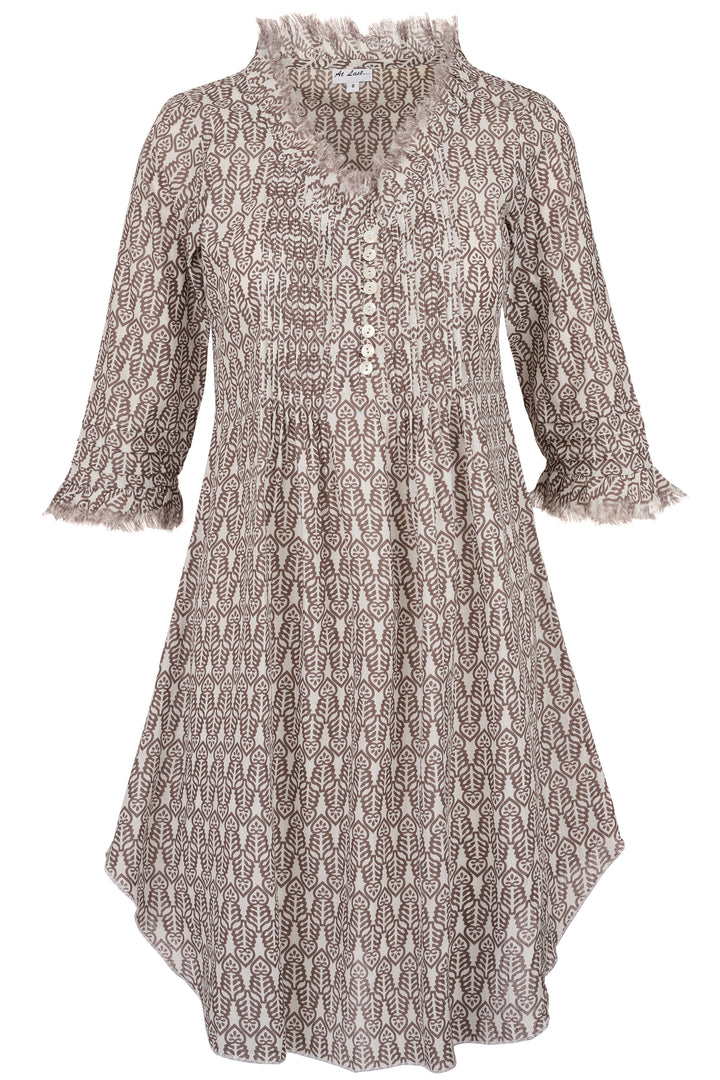 Annabel Cotton Tunic in Fresh Taupe & White – At Last Shop