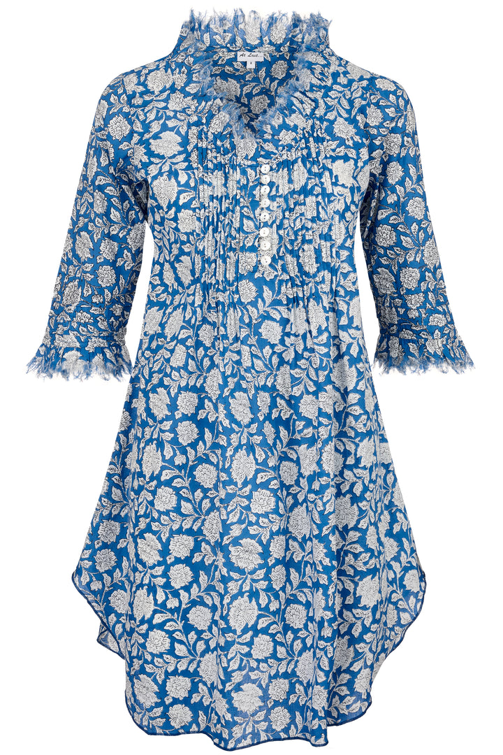Annabel Cotton Tunic in China Blue Flower – At Last Shop