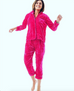 Silk Velvet Pyjama Set in Hot Pink