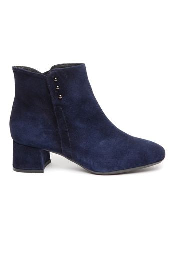navy ankle boots low heel