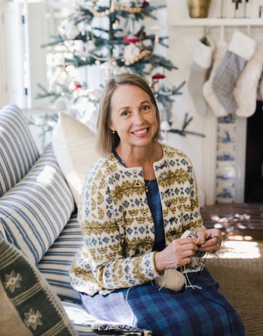 Kristin Drysdale, knitting at Christmas