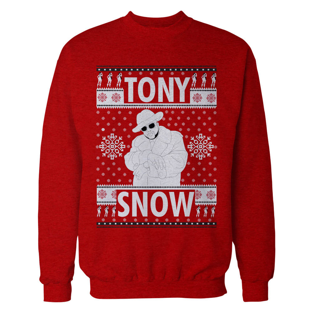 Red Turn Heads Tony Snow Trill Christmas Sweater