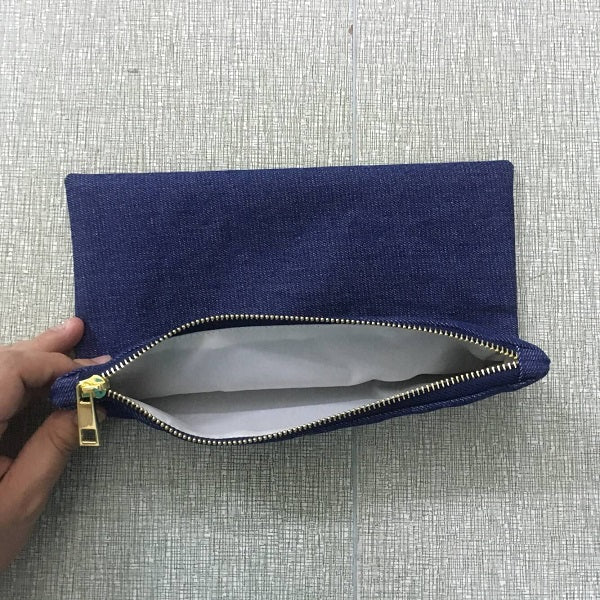 Canvas Cosmetic Bag With Metal Zipper