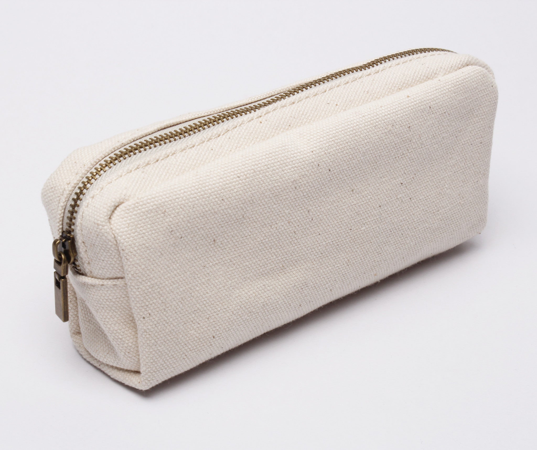 plain white canvas pencil case