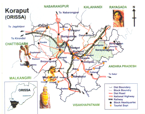 tourist map of koraput